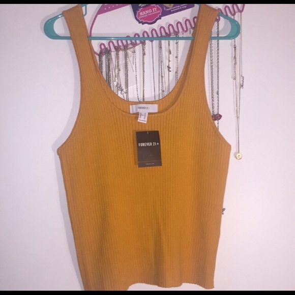 💜 2 for $25💜 New Forever 21 Mustard Sweater Tank - Picture 2 of 4